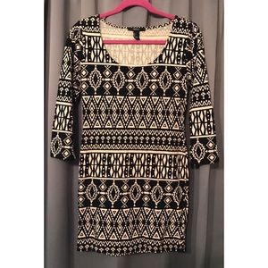 FOREVER 21 Black + Nude Aztec Mini Dress